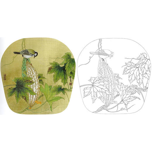 龚雪青花鸟白描底稿-大山雀小品-多种白描尺寸可选-XQ34 商品图0