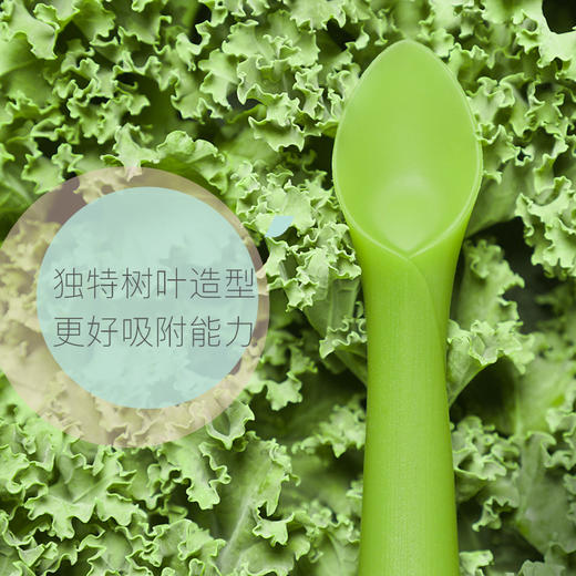 美国olababy绿芽餐勺宝宝吃饭训练勺一岁半短柄硅胶自主进食勺2只 商品图3