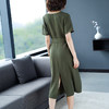 ZYY-C122新款时尚宽松直筒收腰军绿色长款套头连衣裙TZW 商品缩略图4