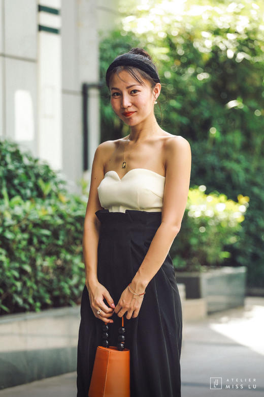 AtelierMissLu /  Lorna-拼色抹胸连体裤 商品图6