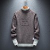【服饰鞋包】日系男式半高领毛衣潮流宽松刺绣针织衫男士打底衫 商品缩略图1