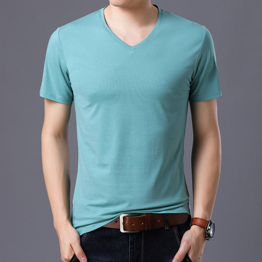 DN-5188新款男士夏季v领莫代尔棉体恤衫TZW 商品图3