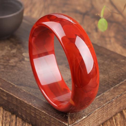 特价清仓不退换cs纯天然南红玛瑙柿子红满色满肉颜色红润无胶手镯tzw