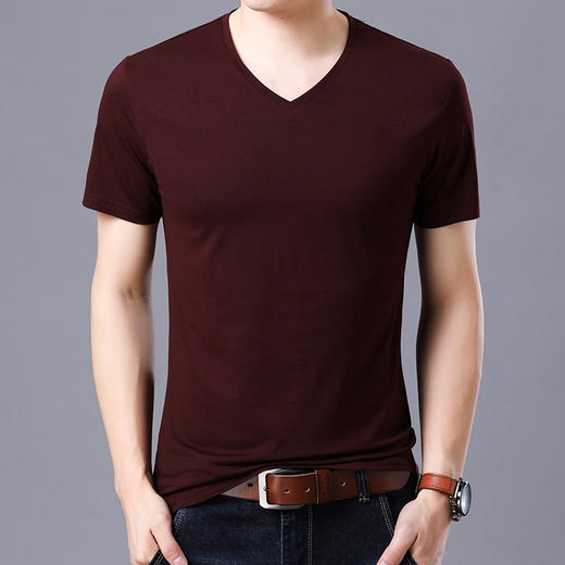 DN-5188新款男士夏季v领莫代尔棉体恤衫TZW 商品图2