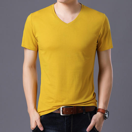DN-5188新款男士夏季v领莫代尔棉体恤衫TZW 商品图4