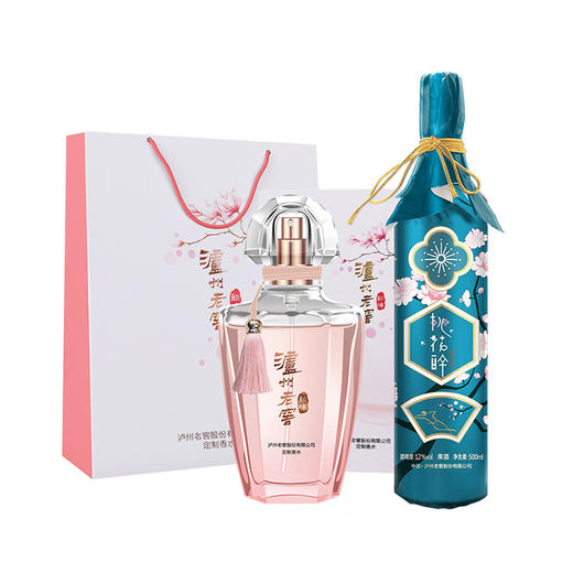【泸州老窖酒名堂】12度 泸州老窖桃花果酒2018版（青） 500ml + 泸州老窖顽味定制香水 30ml 商品图1