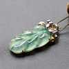 高冰种阳绿翡翠叶子设计师款18k白金黄金钻石镶嵌 商品缩略图3