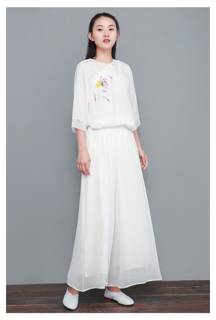 tm2121古风阔腿裤禅舞服中式禅修服禅意瑜伽裤