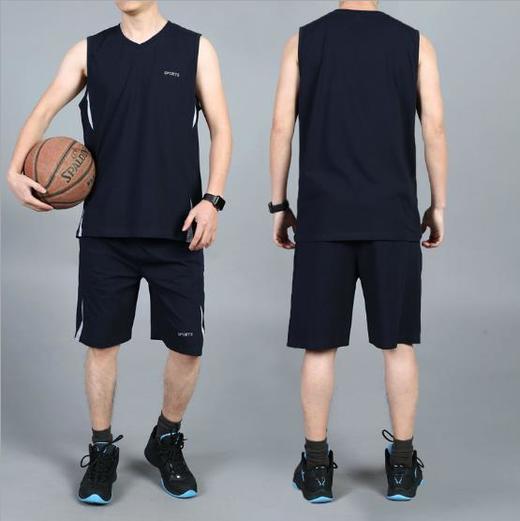【篮球衣】篮球服套装男透气健身跑步服无袖背心短裤 商品图2