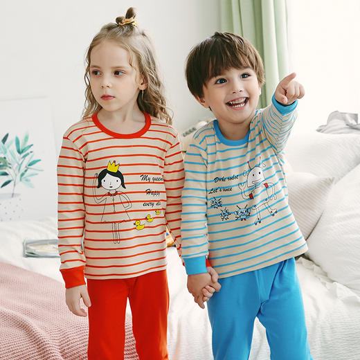 ZYBZ-2代儿童内衣套装春秋纯棉薄款男女童睡衣 商品图3