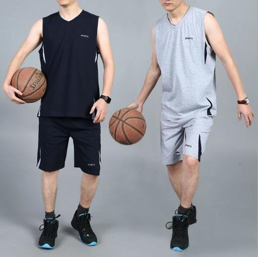 【篮球衣】篮球服套装男透气健身跑步服无袖背心短裤 商品图0