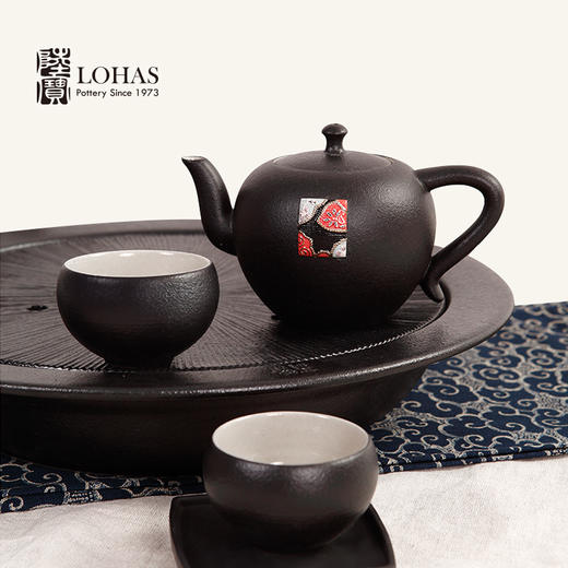 【LOHAS陆宝 禅风刺绣茶组】茶具礼盒套装 茶礼陶瓷茶具送礼自用高端功夫茶具套组当代人文美学茶壶茶杯茶盘 整套泡茶具 茶海 杯子功夫茶组【台湾陆宝】 商品图3