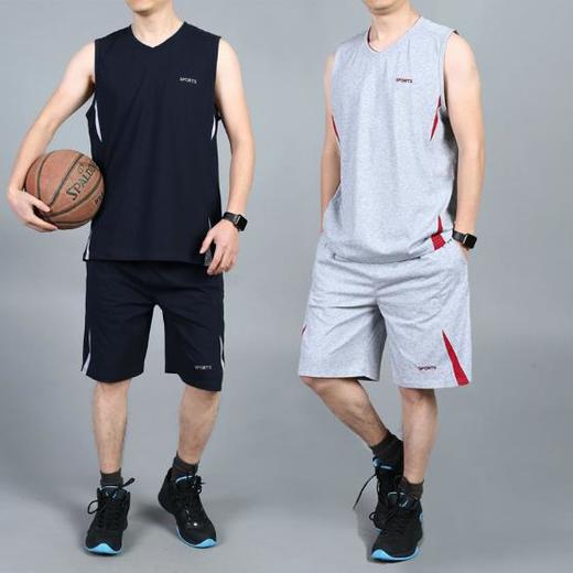 【篮球衣】篮球服套装男透气健身跑步服无袖背心短裤 商品图1