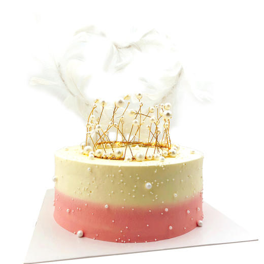 1款皇冠羽毛爱心生日蛋糕