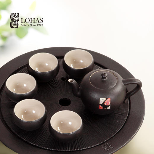【LOHAS陆宝 禅风刺绣茶组】茶具礼盒套装 茶礼陶瓷茶具送礼自用高端功夫茶具套组当代人文美学茶壶茶杯茶盘 整套泡茶具 茶海 杯子功夫茶组【台湾陆宝】 商品图1