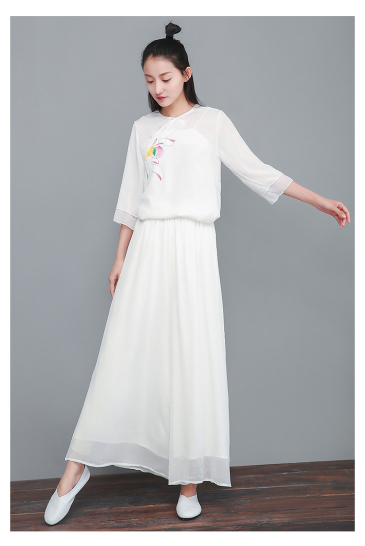 tm2121古风阔腿裤禅舞服中式禅修服禅意瑜伽裤