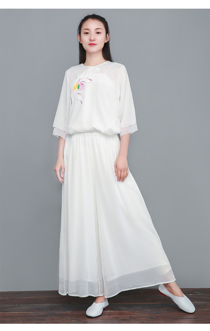 tm2121古风阔腿裤禅舞服中式禅修服禅意瑜伽裤