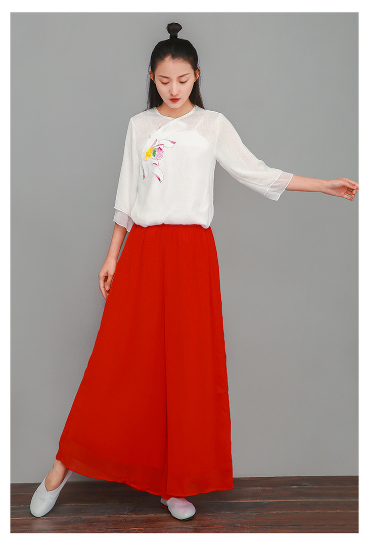 tm2121古风阔腿裤禅舞服中式禅修服禅意瑜伽裤