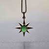 高冰种阳绿翡翠八芒星吊坠18k金镶嵌 商品缩略图8