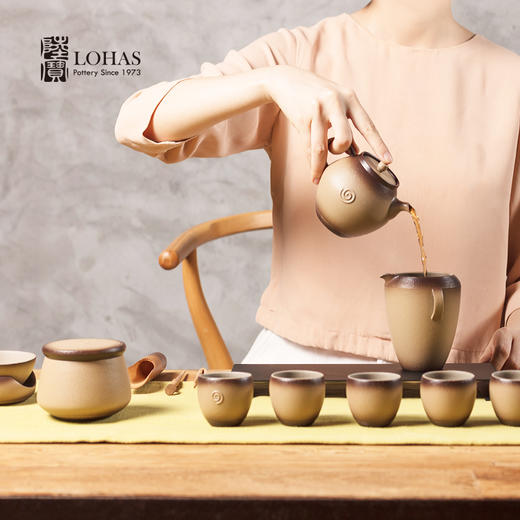 【LOHAS陆宝 人文茶席套组】茶具礼盒套装陶瓷功夫茶具套组童趣铸墨釉色年货送礼物新中式人文美学茶壶茶杯茶盘【台湾陆宝】 商品图0