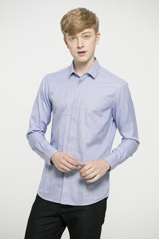 callisto蓝色纯棉衬衫 FOSTL062BL 商品图2