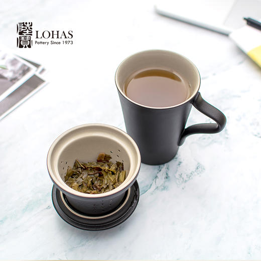 【LOHAS陆宝 典雅盖杯】茶具礼盒套装 茶礼陶瓷茶具送礼自用高端功夫茶具套组当代人文美学茶壶茶杯茶盘 办公茶具 泡茶过滤茶杯子茶具  陶瓷水杯 375ml【台湾陆宝】 商品图5