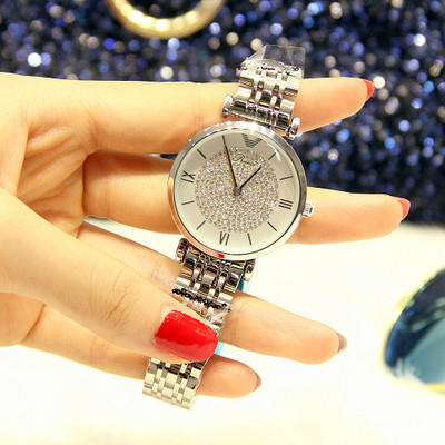 韩版满天星钢带石英满钻潮腕表 商品图1