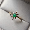 冰种阳绿翡翠八芒星戒指18k黄金镶嵌 商品缩略图2