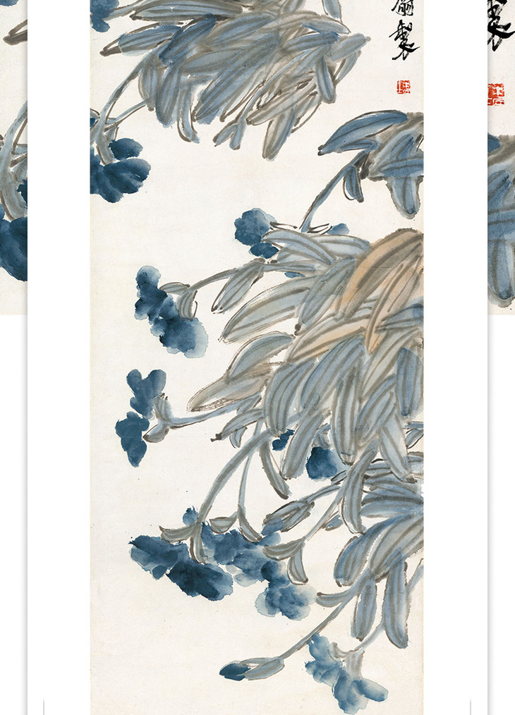 齐白石 《 蝴蝶兰图 》画芯尺寸: 134.5x33.