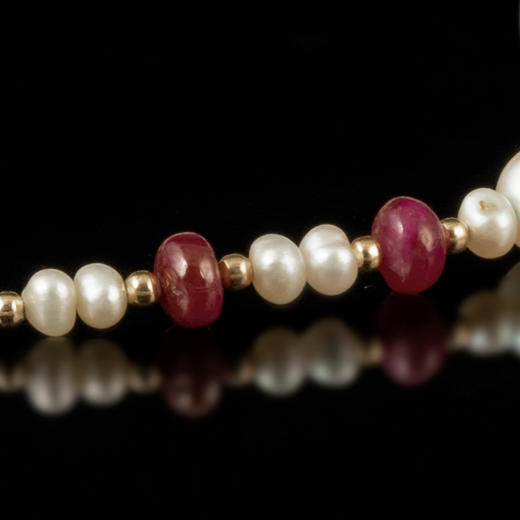 印度莫卧儿帝国红宝石珍珠手串 商品图3