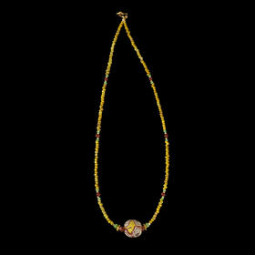 西亚高古绞胎琉璃珠锁骨链