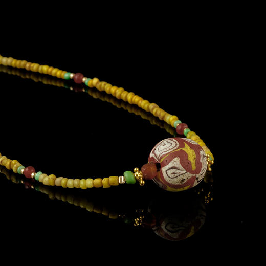 西亚高古绞胎琉璃珠锁骨链 商品图4