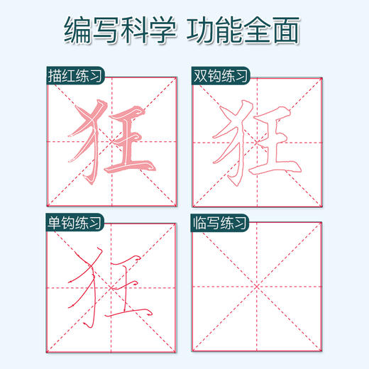 墨点字帖 零基础学写毛笔字 毛笔字帖初学者儿童小学生成人练字楷书笔画描红软笔宣纸毛笔书法练字本 商品图4