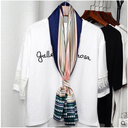 【双层设计 柔软丝滑 四季百搭】韩国ins小丝巾女百搭夏季防晒窄领巾 商品图3