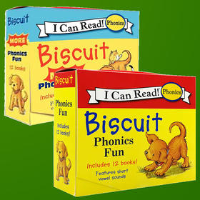 英文原版绘本 Biscuit Phonics Fun 小饼干狗自然拼读盒装儿童绘本读物共24本 My First I Can Read 汪培珽推荐 进口正版书籍