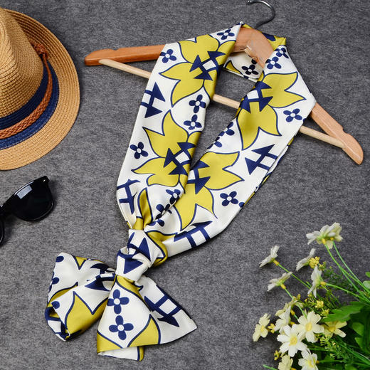 【双层设计 柔软丝滑 四季百搭】韩国ins小丝巾女百搭夏季防晒窄领巾 商品图0