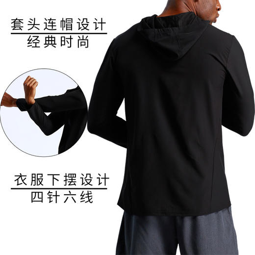 春秋跑步健身运动服饰套装 男户外连帽外套上衣 商品图1