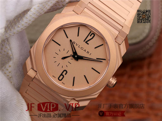 宝格丽2018新款OCTO Finissimo魅力男士41毫米的镀铑玫瑰金/精钢/钛喷砂三种表壳，腕表配备业内最薄的自制Calibre BVL 138机械自动上链机芯，珍珠陀摆锤，厚度极为纤薄 商品图2