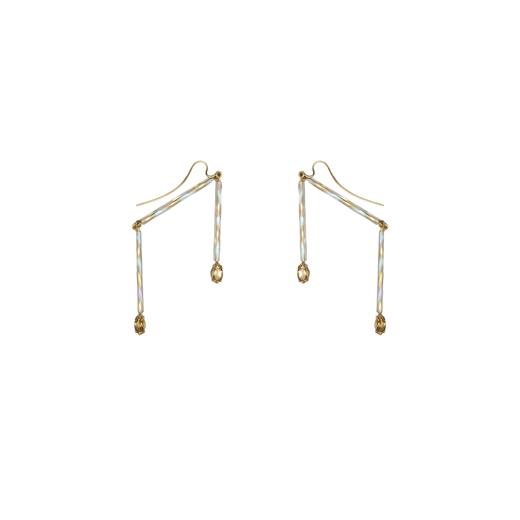 北京仓｜BEATRIZ PALACIOS-Iridescent-黄水晶 炫光复古玻璃 耳环 [西班牙设计师] 商品图1