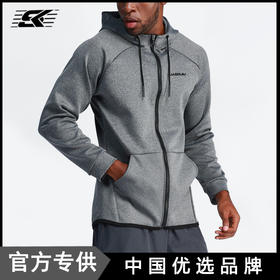 秋冬户外运动外套男休闲运动开衫连帽纯色长袖健身外套