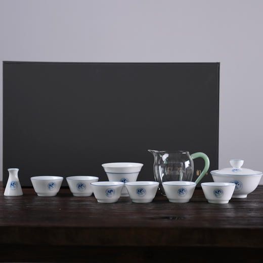 白瓷功夫茶具套装小套家用 景德镇手绘陶瓷茶杯盖碗套装家用简约 商品图0