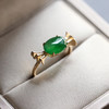 冰种阳绿翡翠糖果戒指设计师款18k黄金镶嵌 商品缩略图5