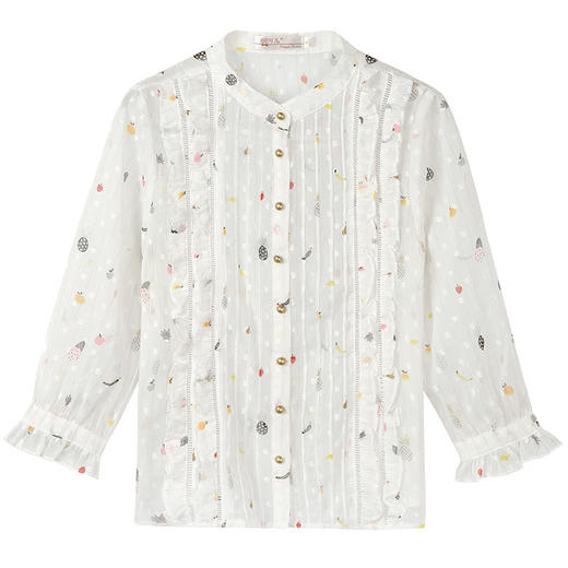 XS-5885新款洋气衬衫五分袖ins很仙的显瘦雪纺上衣 商品图4