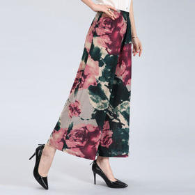 LF-1656夏季新款女裤竹节丝花裙裤