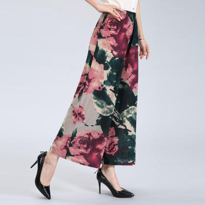 LF-1656夏季新款女裤竹节丝花裙裤 商品图0