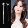 【两对装】防过敏耳钉耳环雪花长款韩版个性学生可爱简约网红耳坠 商品缩略图7