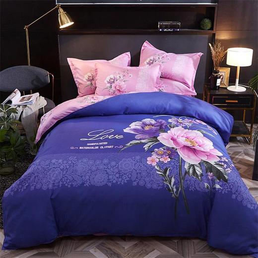 ABC-QW-18爆款活性斜纹磨毛大版花全棉四件套 商品图1