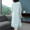 KDS-738新款中国风欧根纱刺绣立领中式开叉连衣裙TZW 商品缩略图1