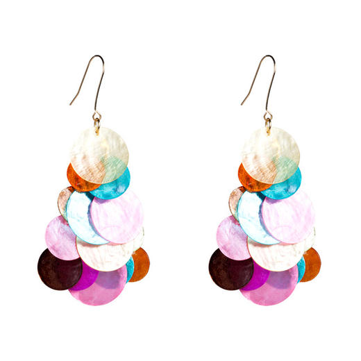 〖果色个性百搭耳环〗欧美夸张大牌多层圆形树脂耳钩潮女糖果色个性百搭耳环冷淡风 商品图4