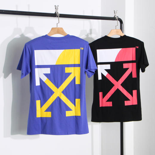 OW c/o VIRGIL ABLOH 19ss 警戒线 渐变箭头蓝色短袖T恤 tee TX467 商品图7